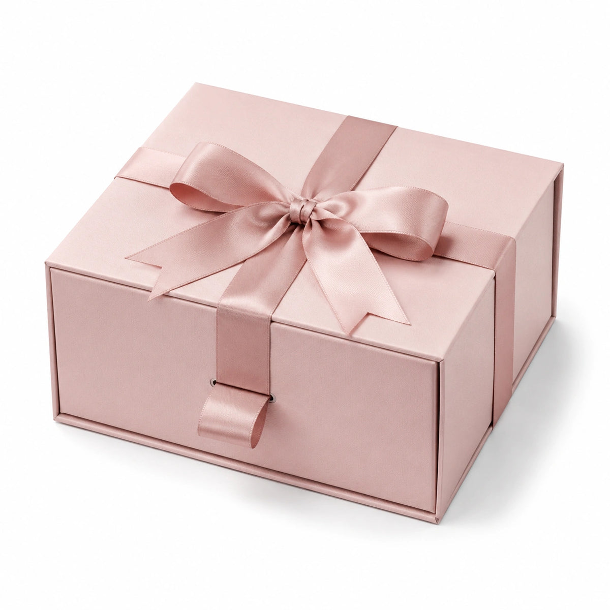 Geschenkbox 30 x 22 x 12 cm aus Karton Rosa mit Satinband Schleifenverschluss