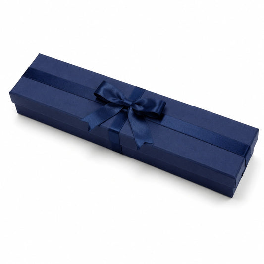 Geschenkbox 28 x 8 x 4 cm Karton Dunkelblau mit Schleife