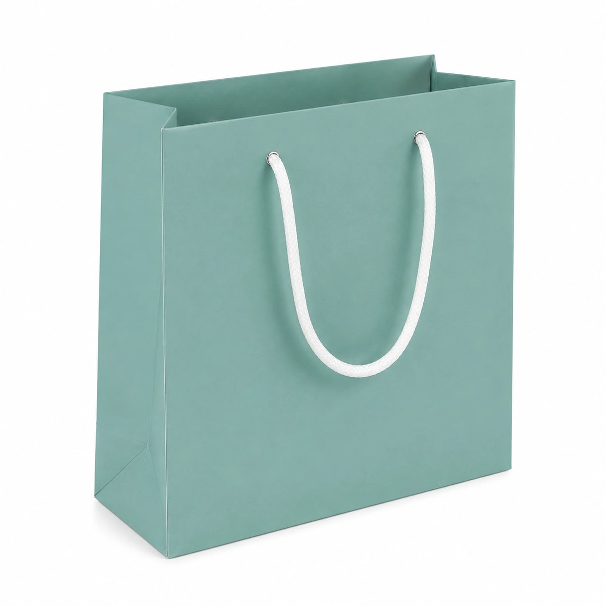 Geschenktüte 32 x 12 x 26 cm aus Papier in Mintgrün mit Kordelgriffen