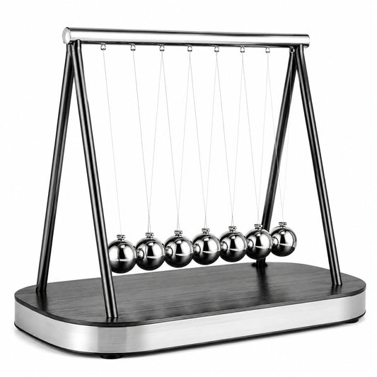 Newton-Pendel 36 cm Edelstahl Schwarz-Silber Tischdekoration mit physikalischer Bewegung