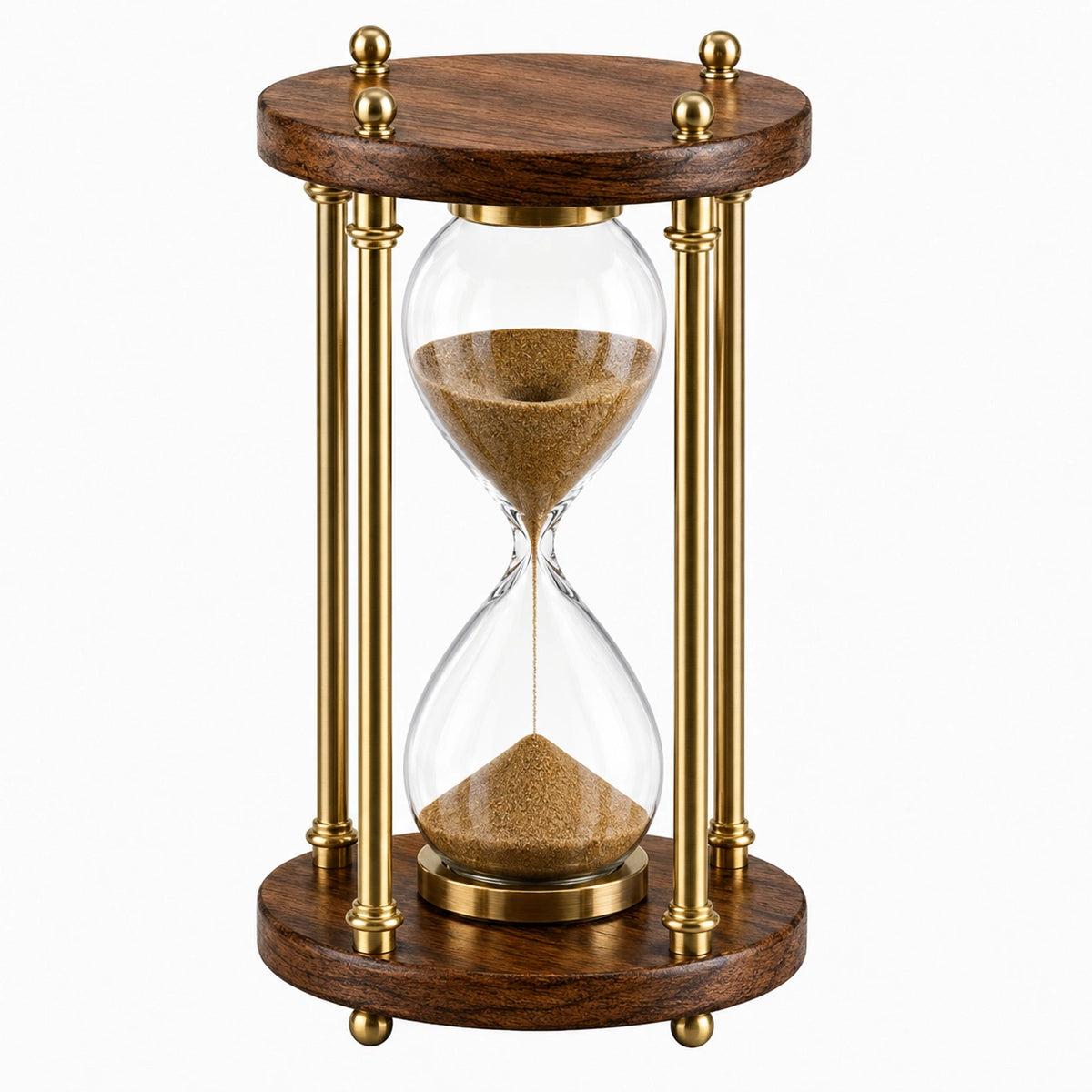 Sanduhr 40 cm Holz Glas goldfarben dekorativ