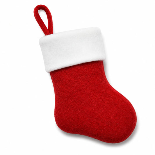Kleiner Nikolausstiefel aus Filz Rot Weiß zum Aufhängen